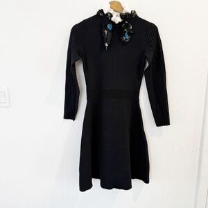 Sandro- NWT Clemence Tie-Neck A-Line Dress- Size 1